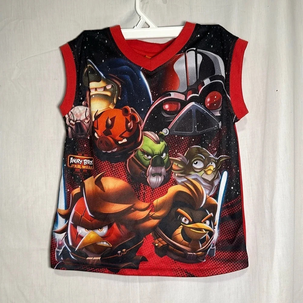 kids Angry Birds Star Wars sleeveless jersey shirt size 8